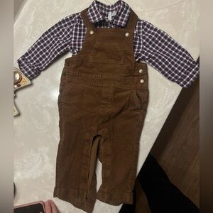 Janie and Jack Brown Corduroy Overalls